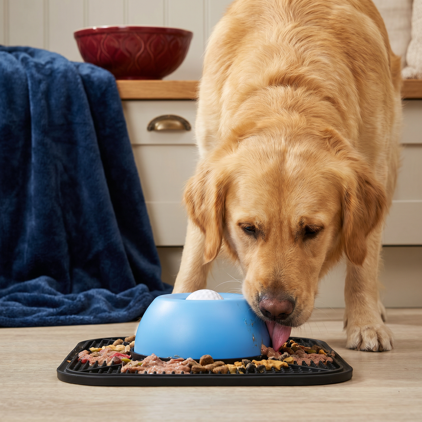 2in1 Slow Feeder Dog Bowl with Lick Mat