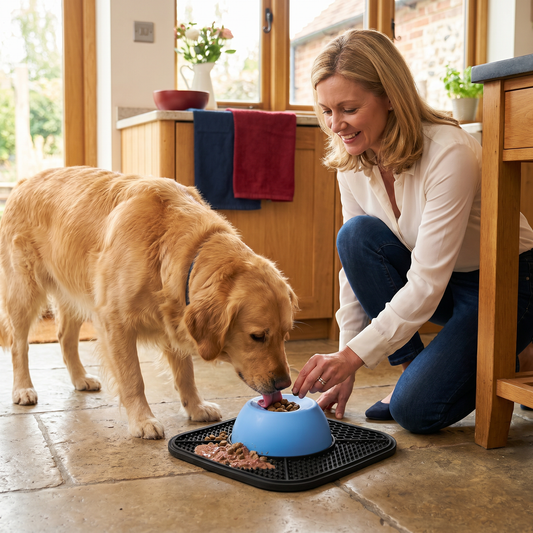 2in1 Slow Feeder Dog Bowl with Lick Mat