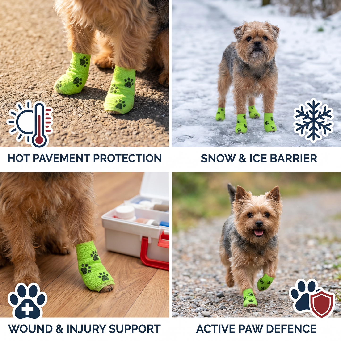 Self-Adhesive Pet Bandage Wrap for Hot Pavement & Snow Protection