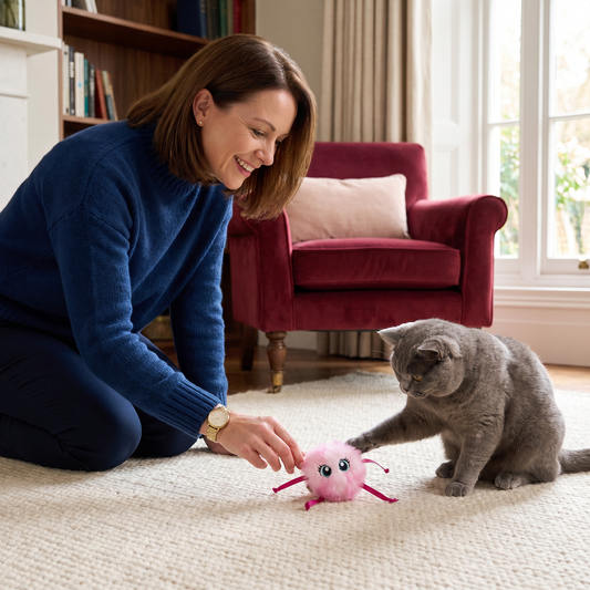 Cute Interactive Rolling Plush Cat toy