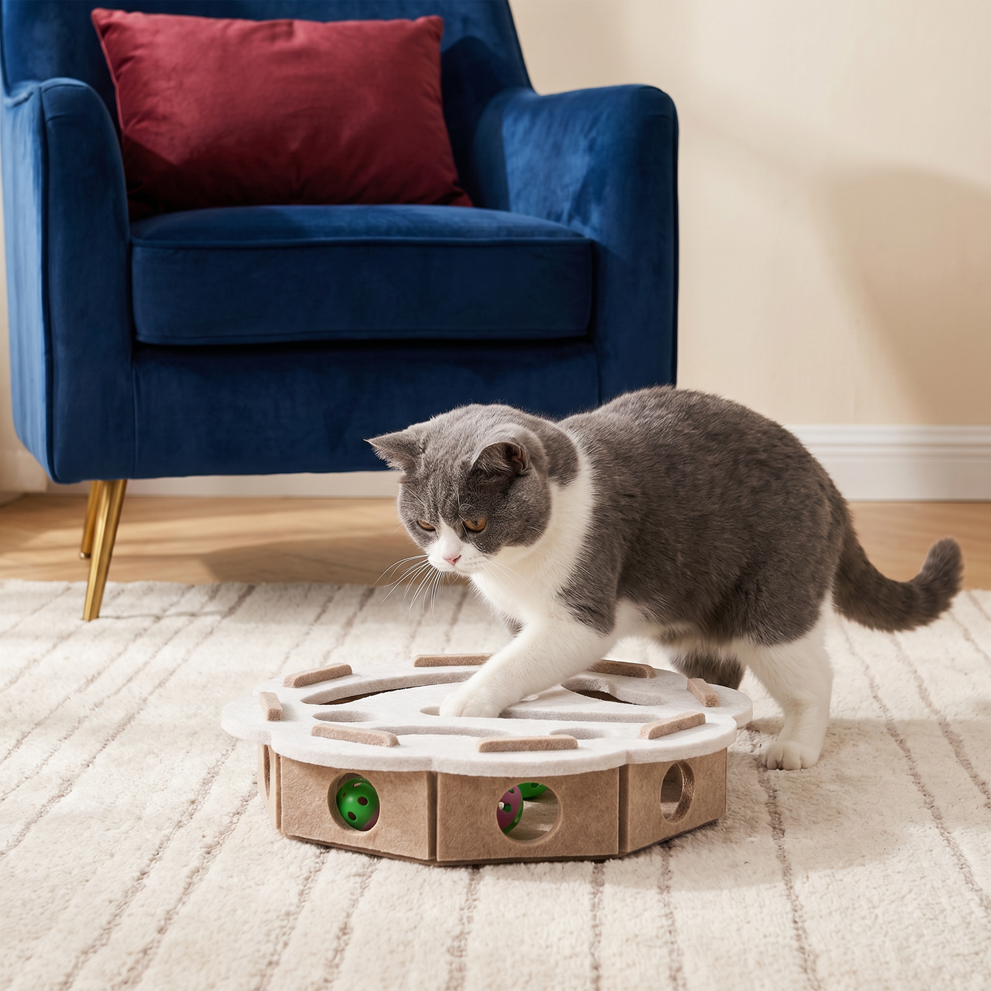Interactive Cat Puzzle Felt Box Toy