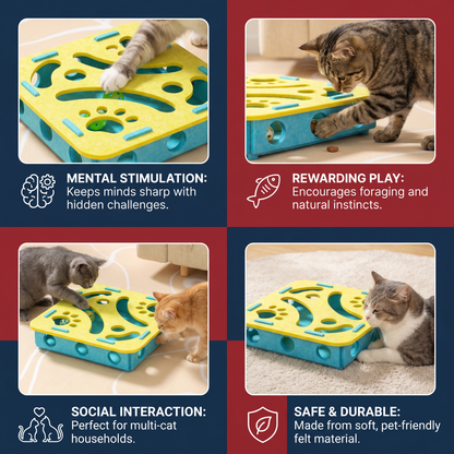 Interactive Cat Puzzle Felt Box Toy