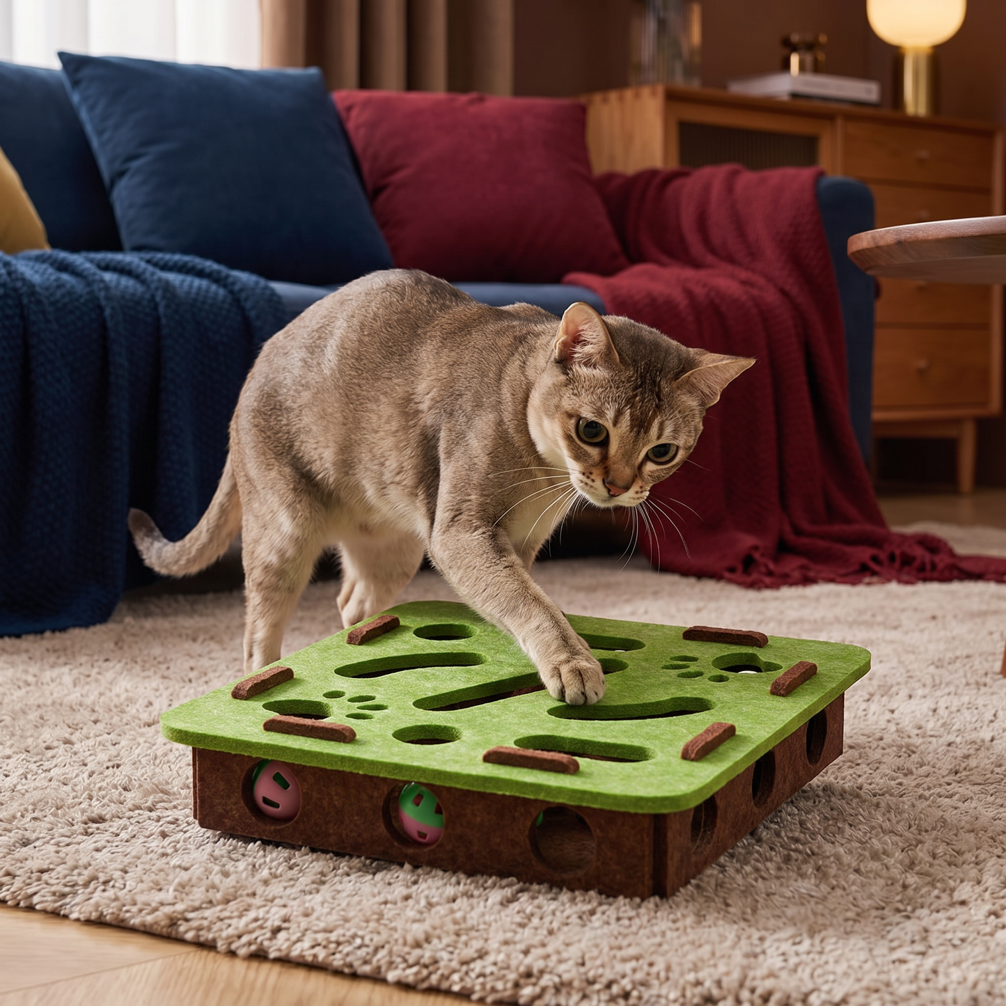 Interactive Cat Puzzle Felt Box Toy