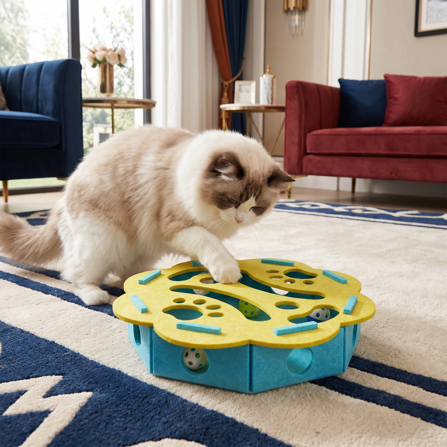 Interactive Cat Puzzle Felt Box Toy