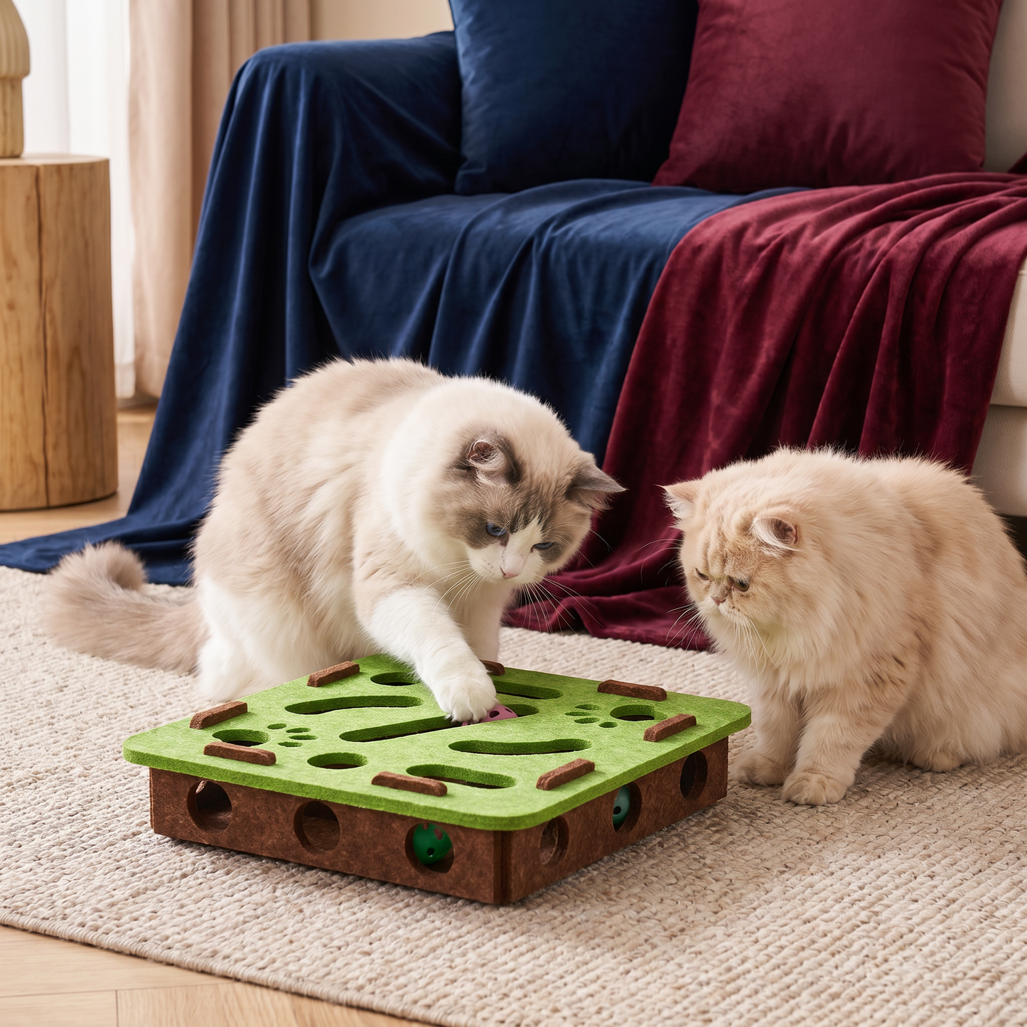 Interactive Cat Puzzle Felt Box Toy