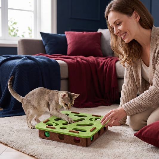 Interactive Cat Puzzle Felt Box Toy