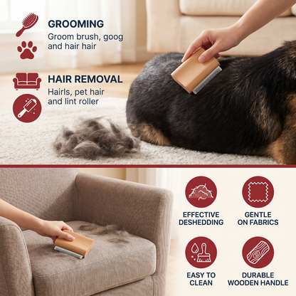 2-in-1 Pet Grooming & Hair Removal Comb for Fur, Furniture & Fabrics