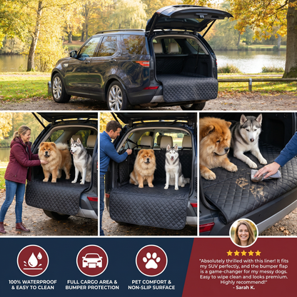 Waterproof SUV Dog Cargo Liner with Bumper Flap