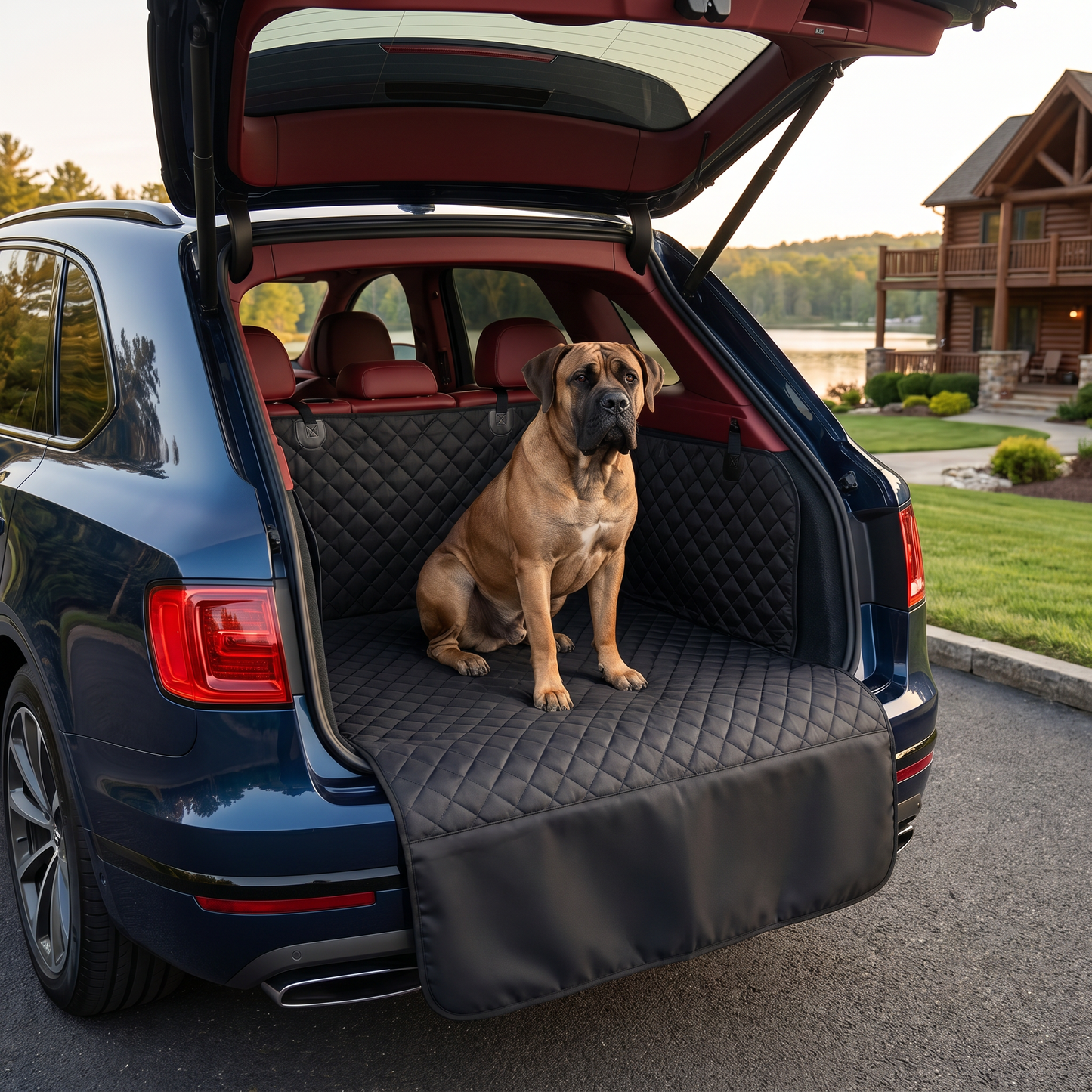 Waterproof SUV Dog Cargo Liner with Bumper Flap
