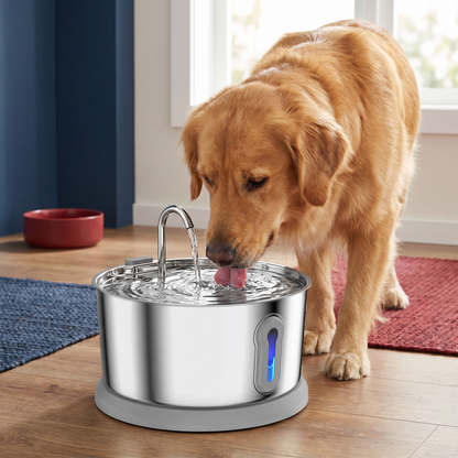 Smart Antibacterial Stainless Steel Pet Water Fountain – 4L Ultra-Quiet for Improved Pet Hydration & Health