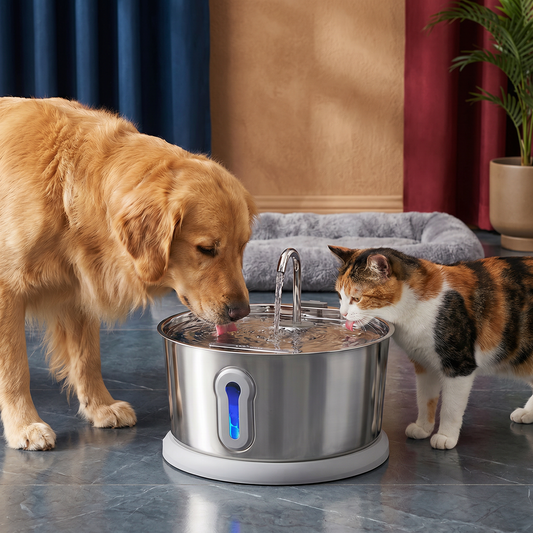 Smart Antibacterial Stainless Steel Pet Water Fountain – 4L Ultra-Quiet for Improved Pet Hydration & Health