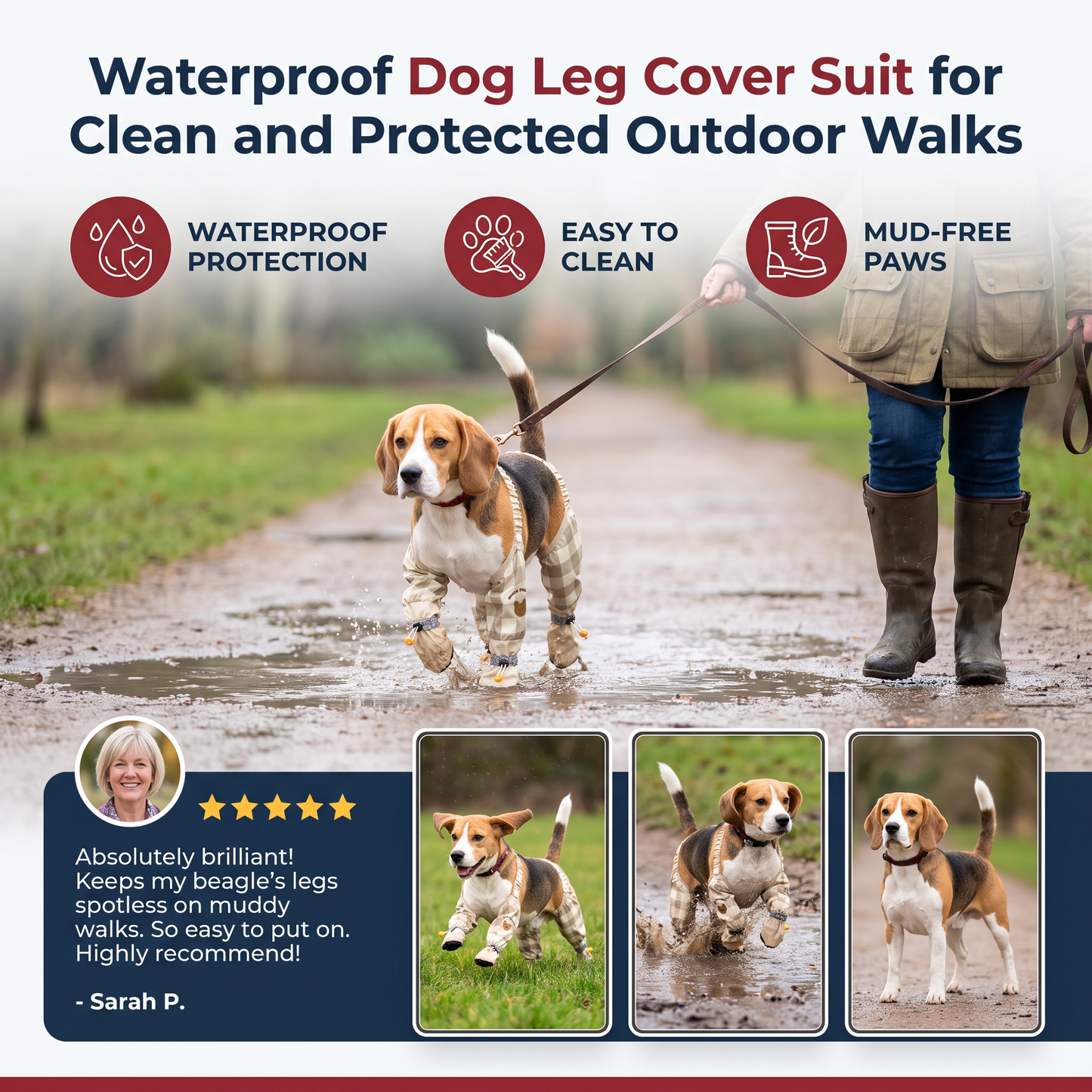 Waterproof Dog Leg Cover Suit for Clean and Protected Outdoor Walks