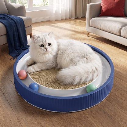 Interactive Cat Scratcher Pad with Rolling Balls and Relaxing Play Area