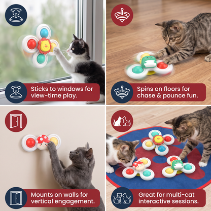 Interactive Cat Spinning Toys - Set of 3
