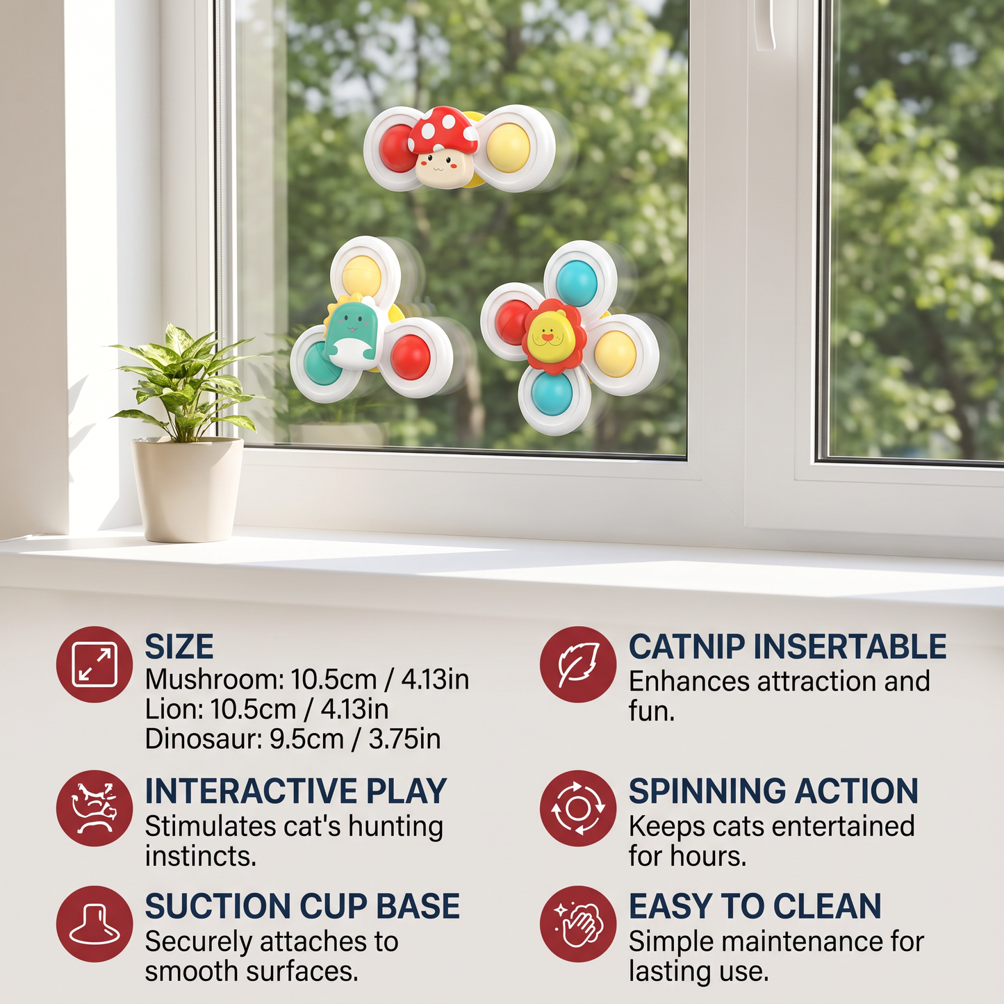 Interactive Cat Spinning Toys - Set of 3
