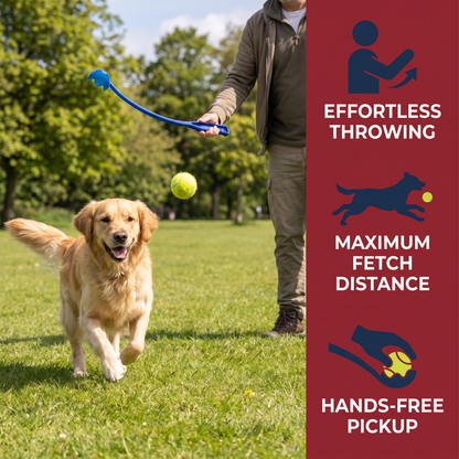 Interactive Tennis Ball Launcher for Dogs – Long-Handle Fetch Thrower