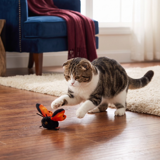 Interactive Flutter Butterfly Cat Toy – Automatic Flying Teaser