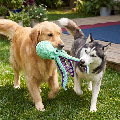 Large Octopus Plush Squeaky Dog Toy
