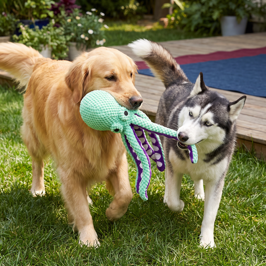 Large Octopus Plush Squeaky Dog Toy