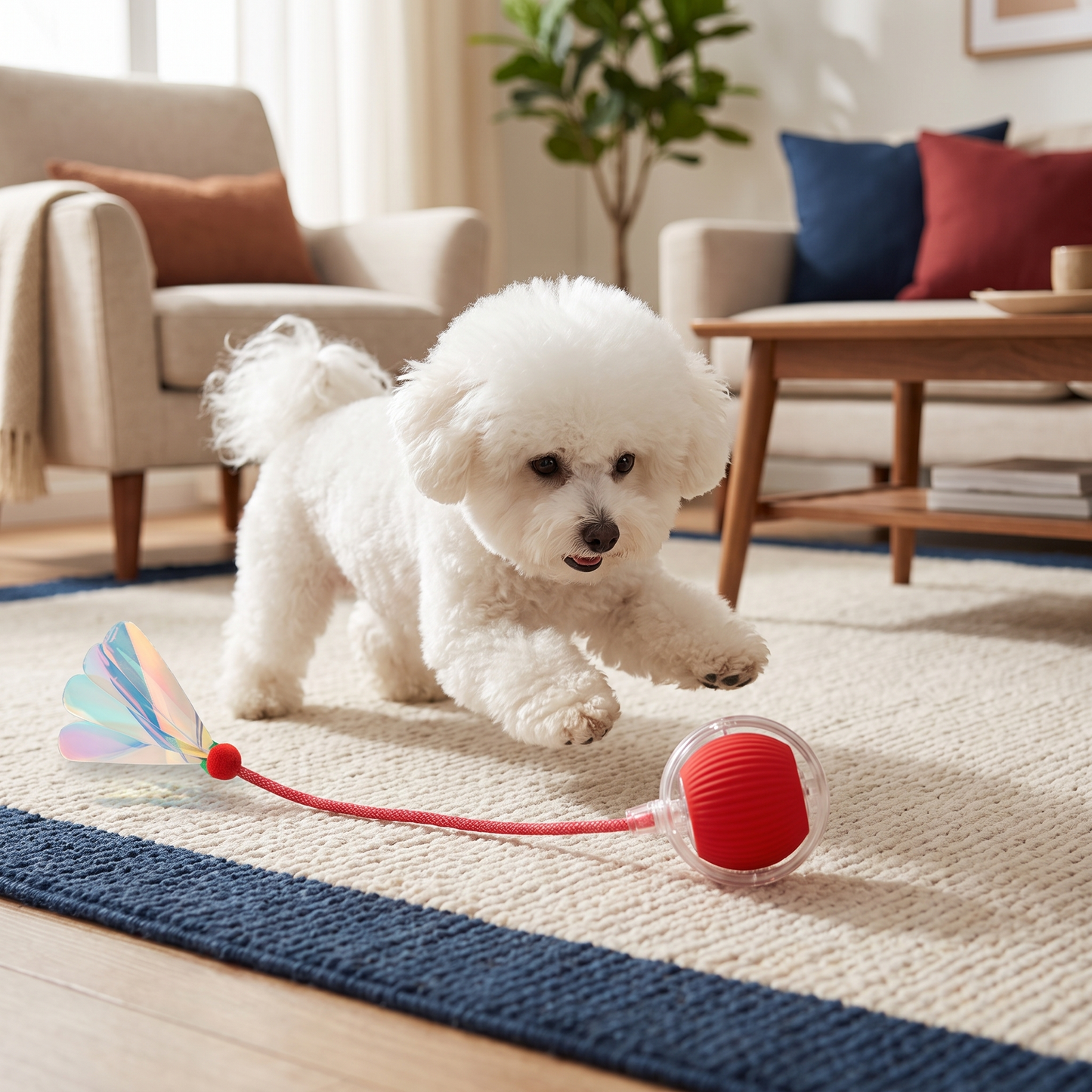 Upgraded Smart Rolling Dog Ball – Durable Interactive Toy with Mesh Tail