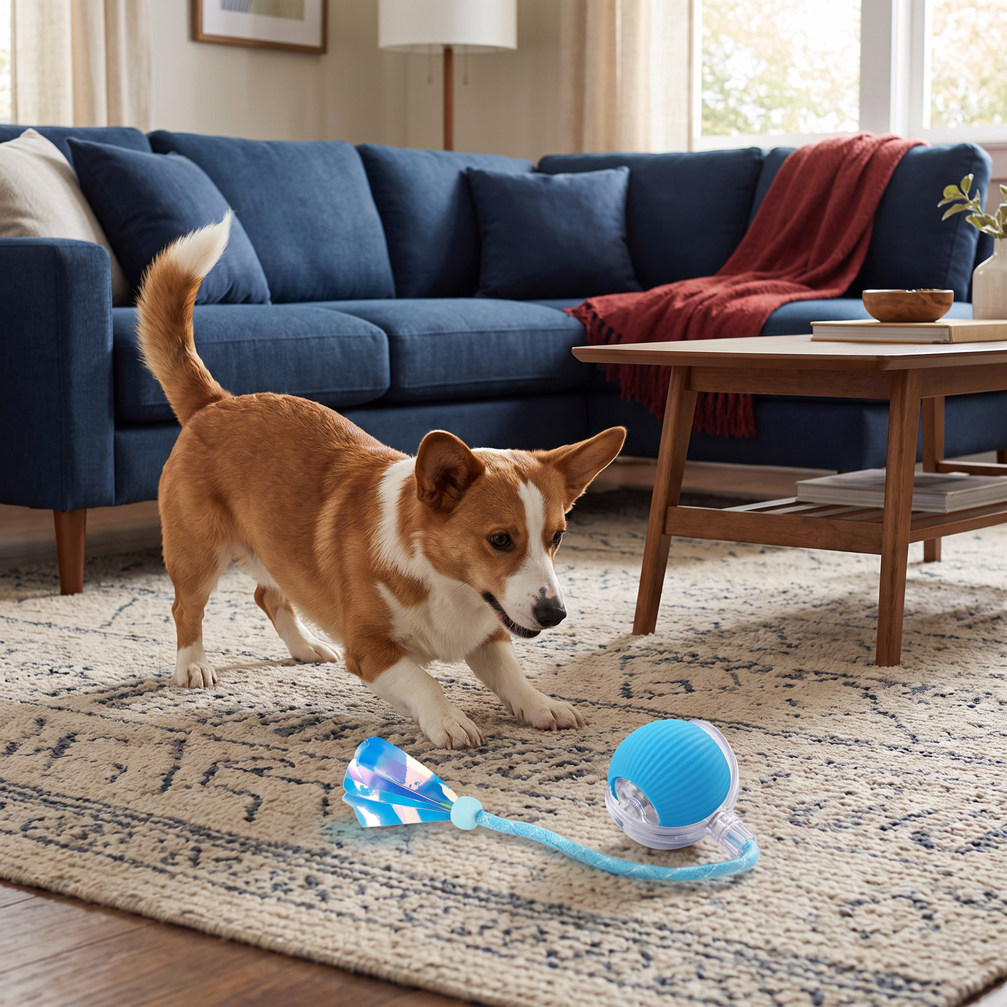 Upgraded Smart Rolling Dog Ball – Durable Interactive Toy with Mesh Tail