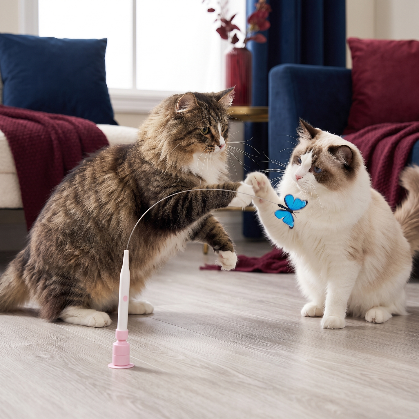 Interactive Spinning Butterfly Cat Toy – Rechargeable Motion Teaser Wand