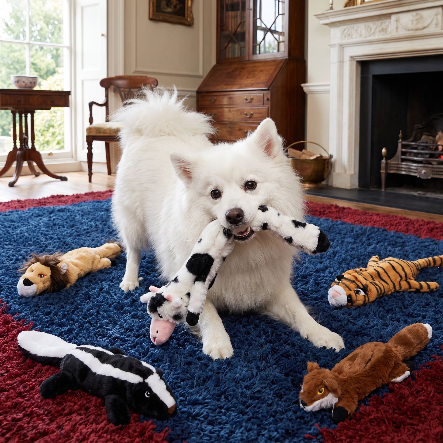 Durable Stuffing-Free Crinkle Squeaky Dog Toy
