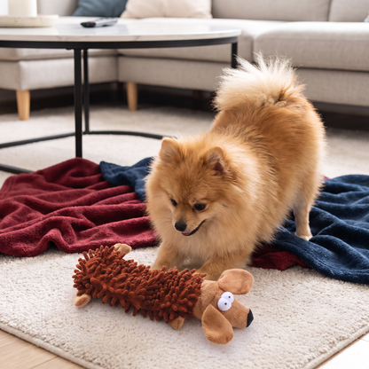 Durable Stuffing-Free Crinkle Squeaky Dog Toy