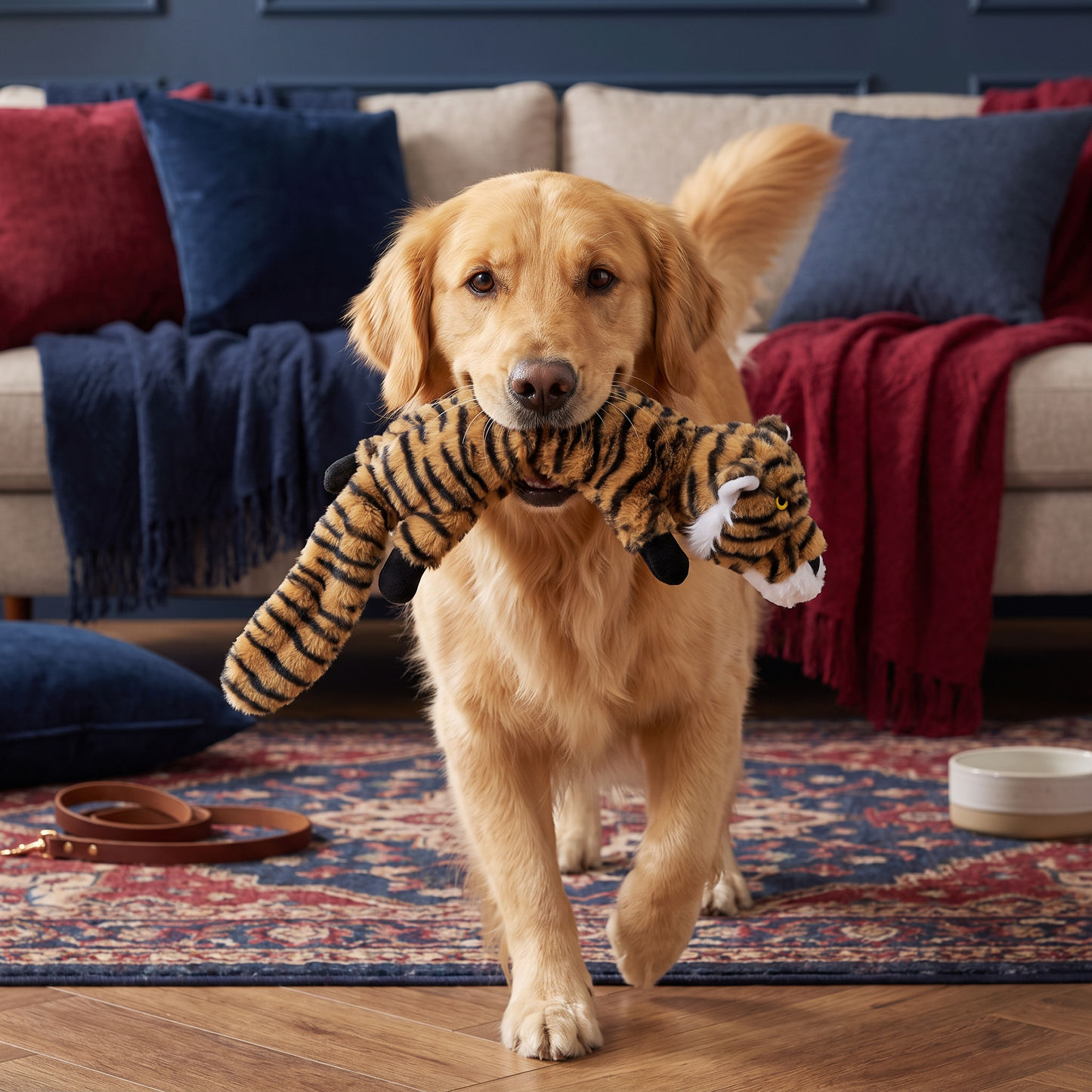 Durable Stuffing-Free Crinkle Squeaky Dog Toy