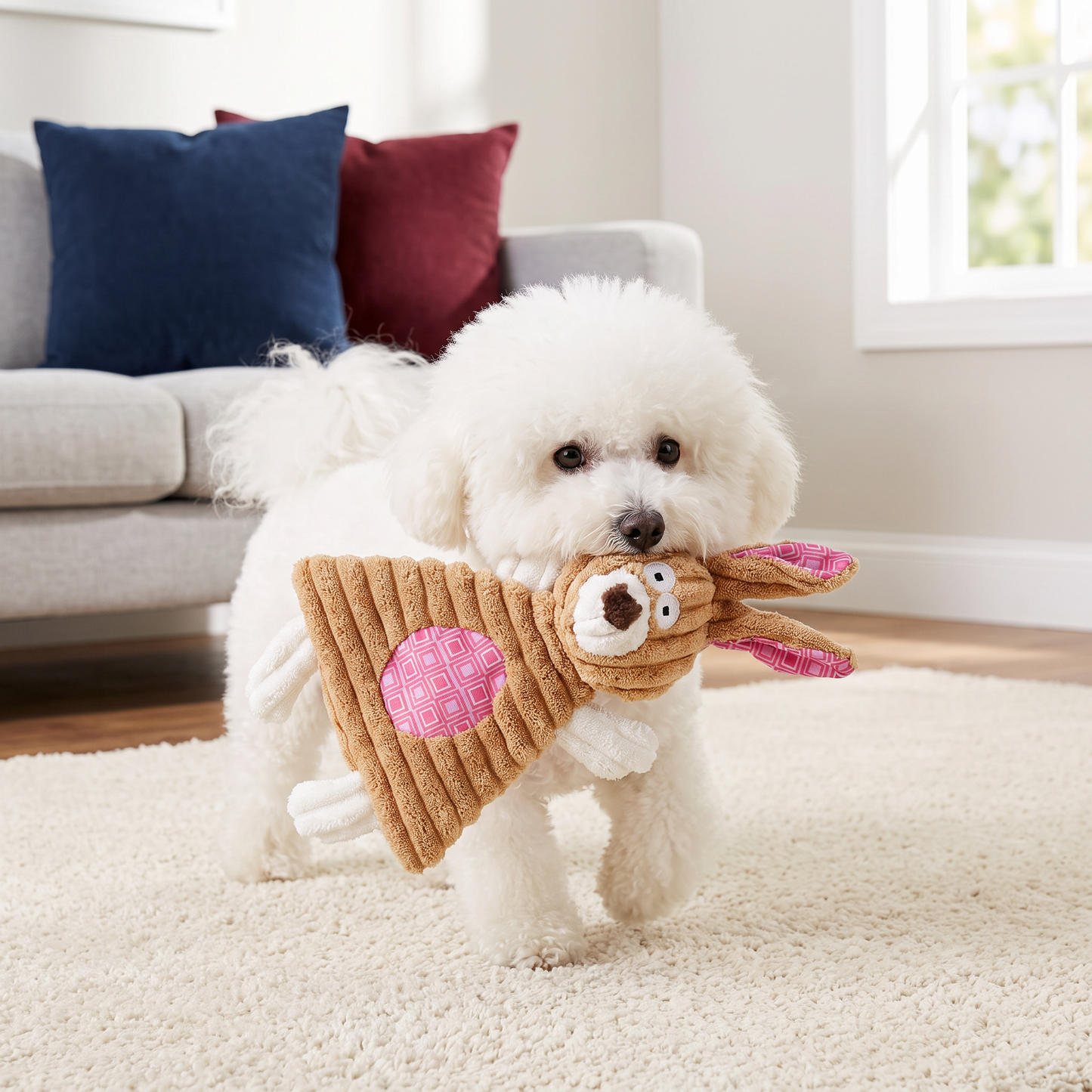 Durable Stuffing-Free Crinkle Squeaky Dog Toy