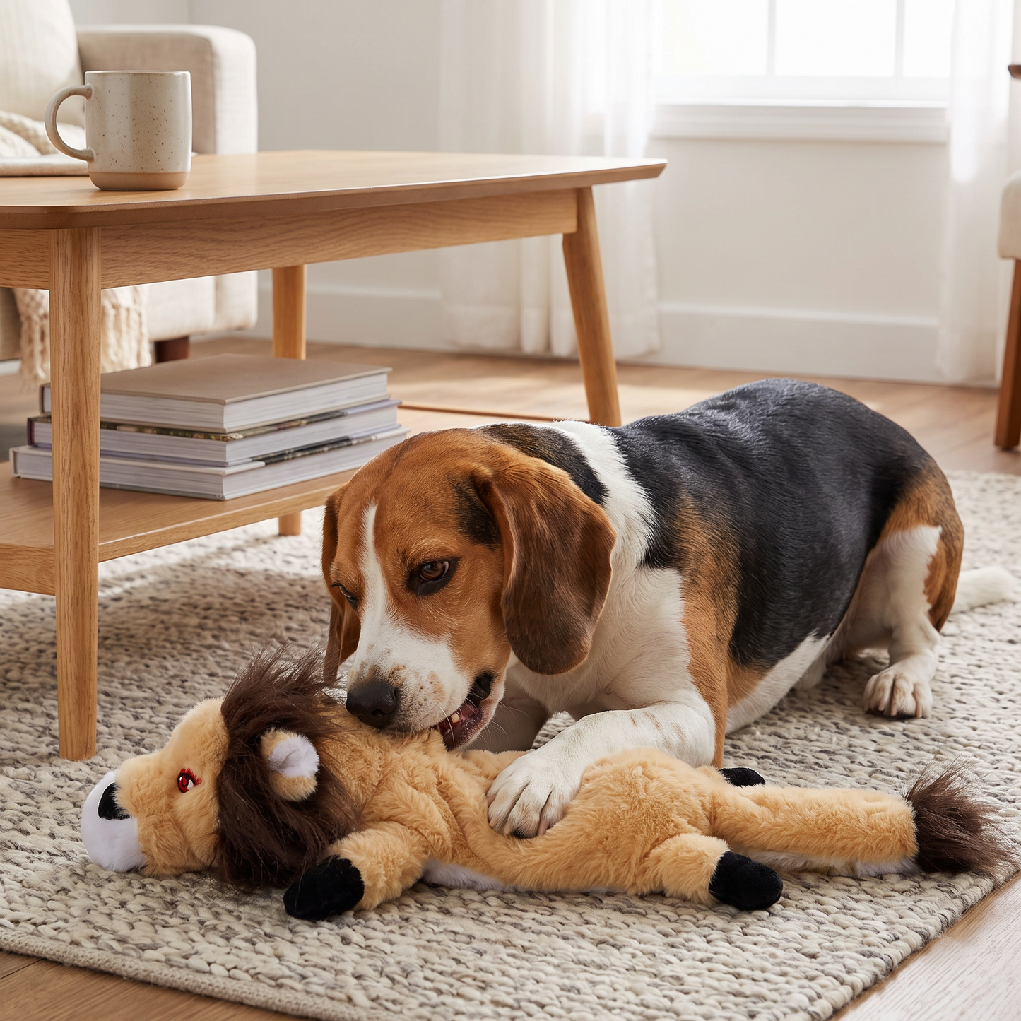 Durable Stuffing-Free Crinkle Squeaky Dog Toy