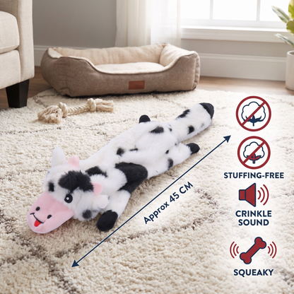 Durable Stuffing-Free Crinkle Squeaky Dog Toy