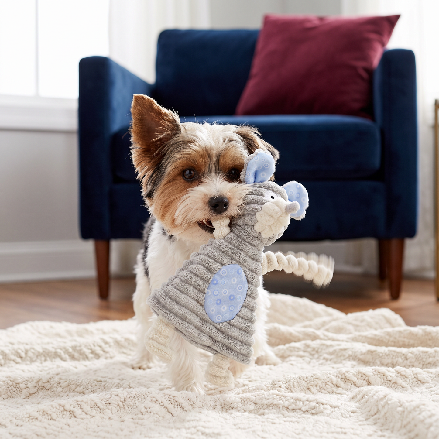 Durable Stuffing-Free Crinkle Squeaky Dog Toy