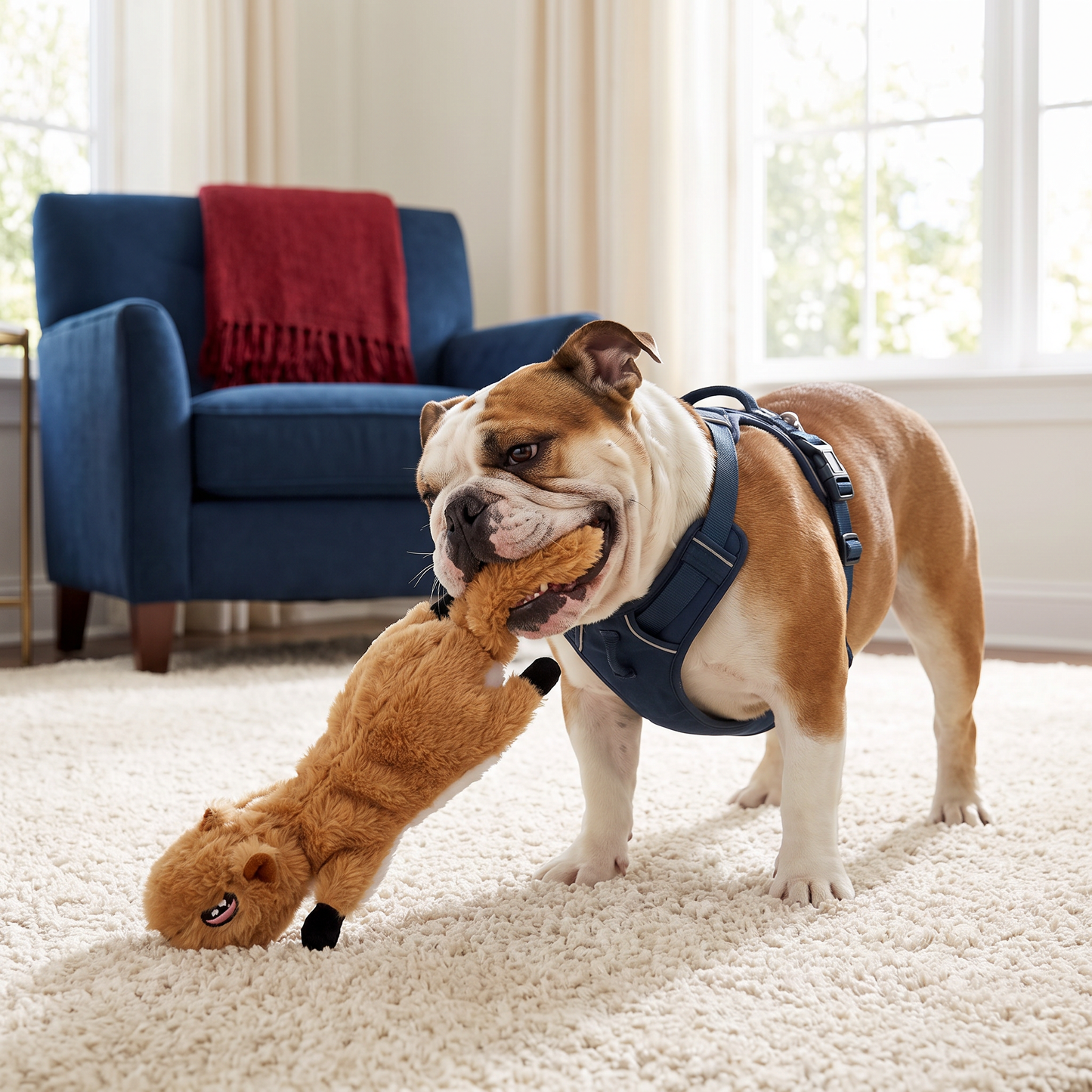 Durable Stuffing-Free Crinkle Squeaky Dog Toy