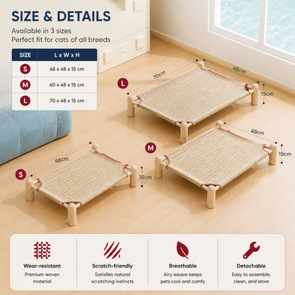 Wear-resistant detachable and durable cat pet sleeping bed with cat scratching board