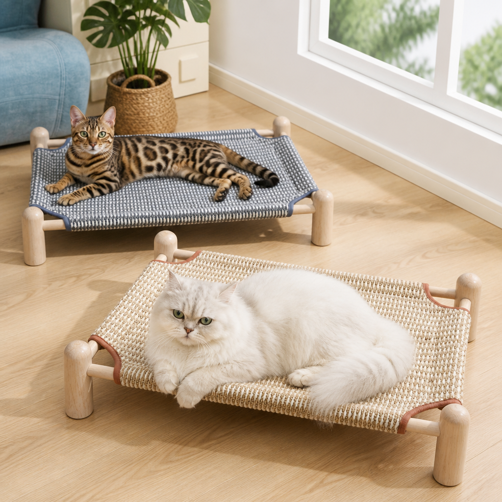 Wear-resistant detachable and durable cat pet sleeping bed with cat scratching board