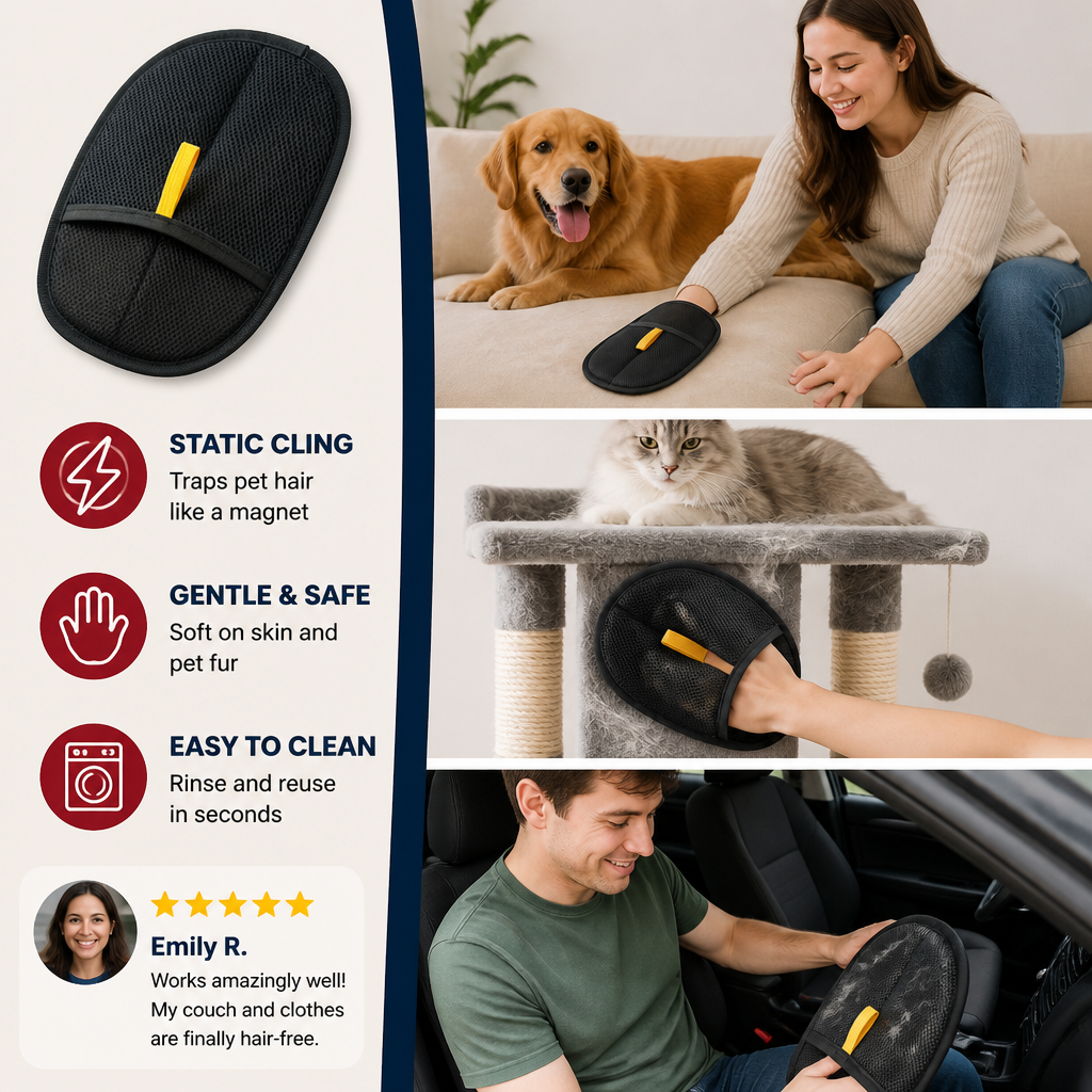 Practical pet hair removal glove