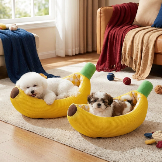 Banana-Shaped Cozy Pet Bed for Dogs