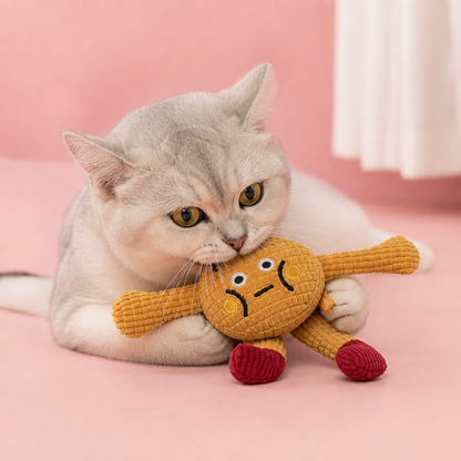Crinkle Waffle Cat Toy with Catnip Pocket and Squeaky Sound