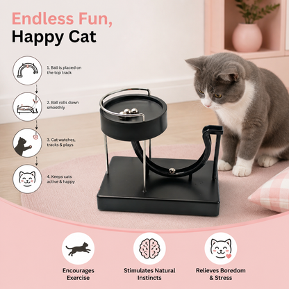 Marble run cat toy for endless fun