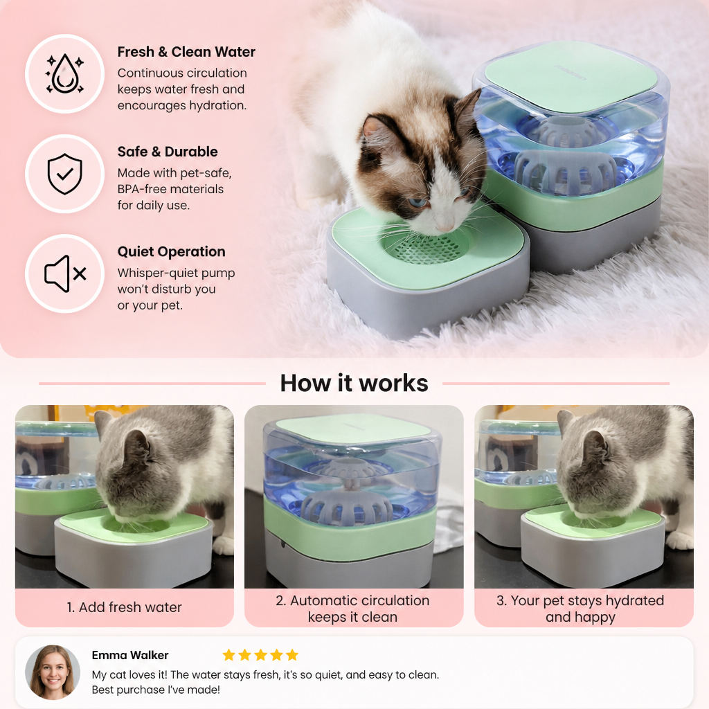 Automatic portable water dispenser for cats
