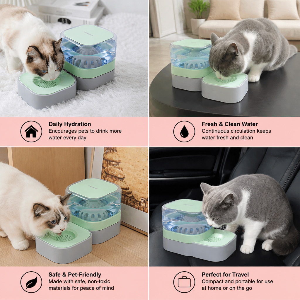 Automatic portable water dispenser for cats