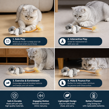 Wiggle Tail Mouse Cat Toy