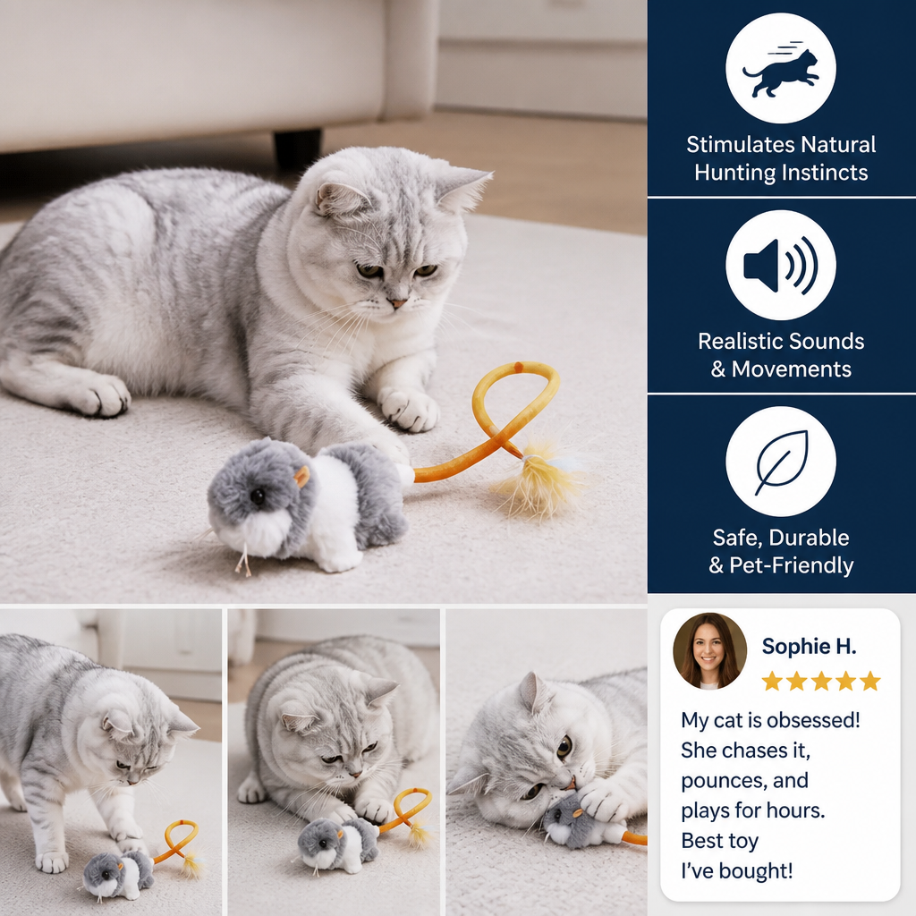 Wiggle Tail Mouse Cat Toy