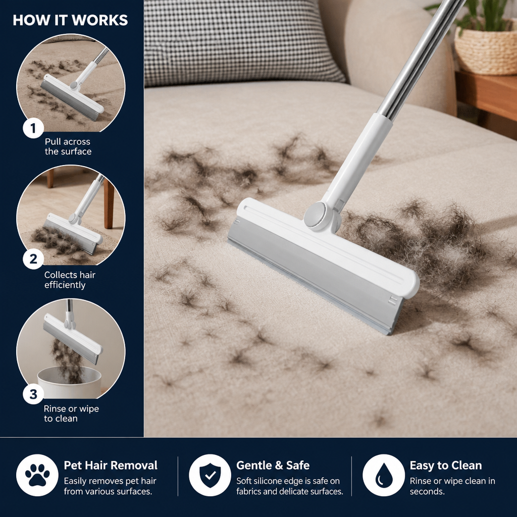 Silicone Pet Hair Remover Broom