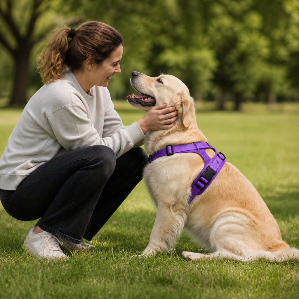 Personalized Reflective No-Pull Dog Harness with Custom Name Patch