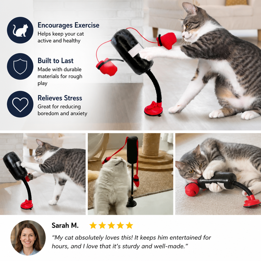 Durable Interactive Cat Boxing Toy with Punching Bag