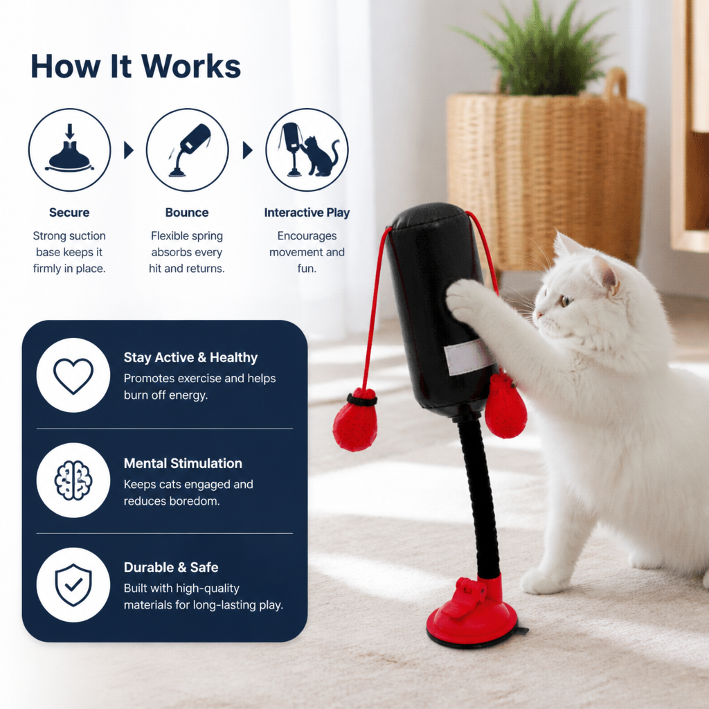 Durable Interactive Cat Boxing Toy with Punching Bag