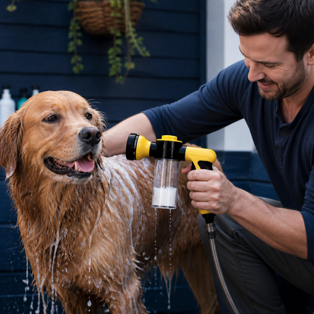 Pet Shower Sprayer with Gentle Water Flow for Easy Dog Bathing