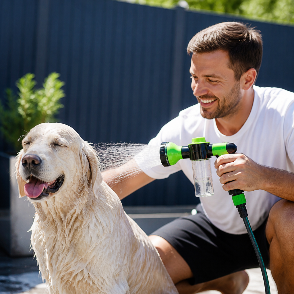 Pet Shower Sprayer with Gentle Water Flow for Easy Dog Bathing
